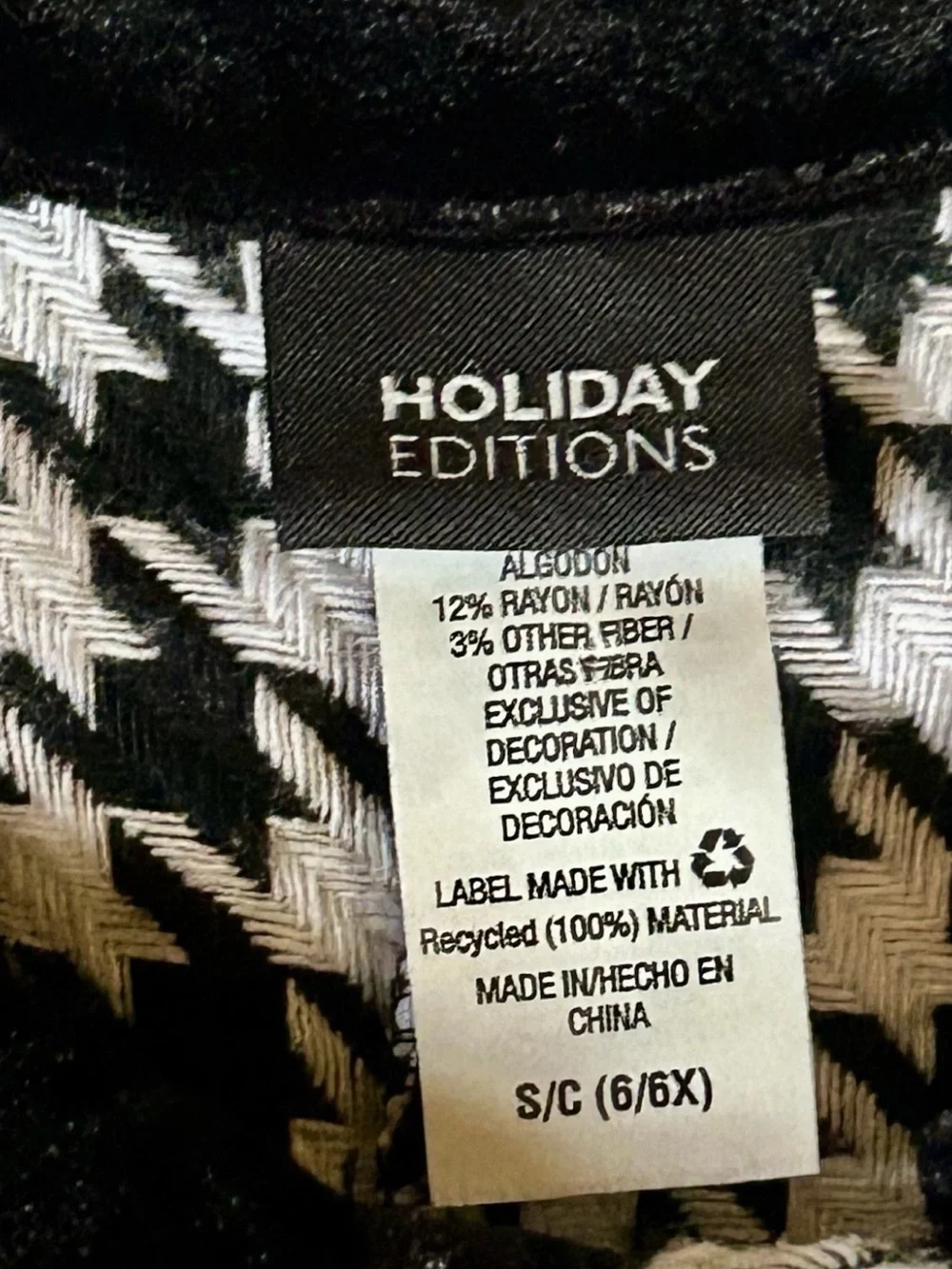 Girls Holiday Edition Houndstooth Pea Coat – Size 6/6X
